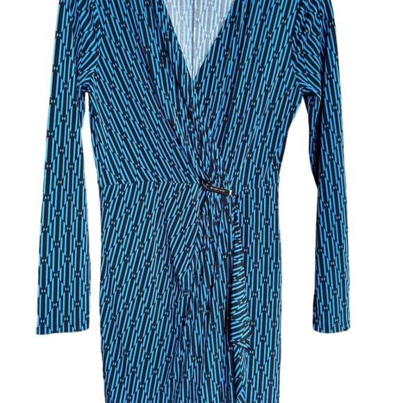 MICHAEL Michael Kors | Women's Blue Design Wrap Dress - Picture 2 of 10